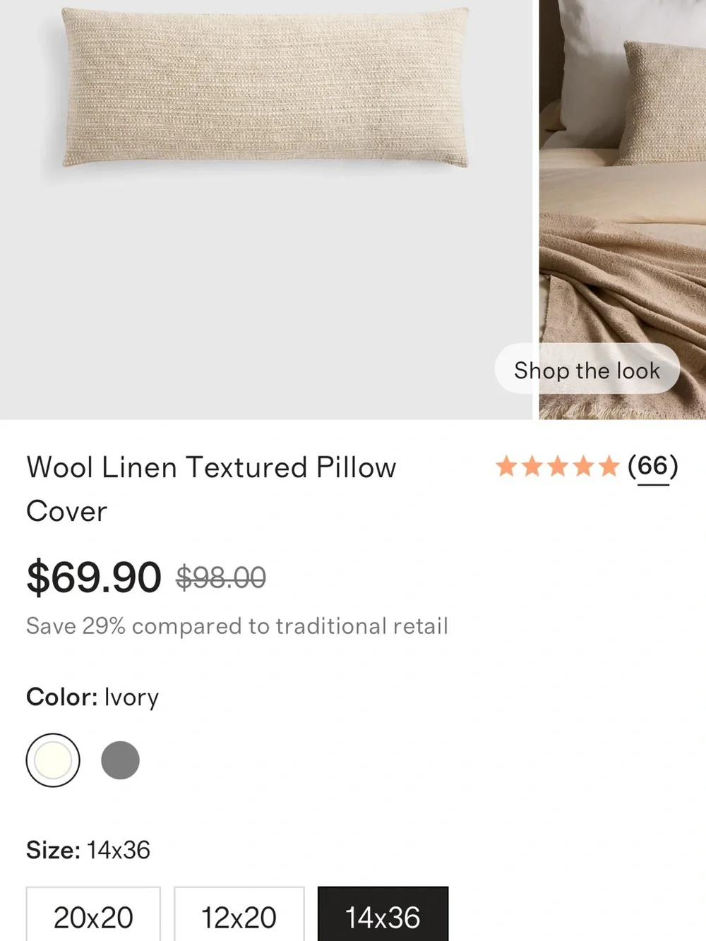 Quince Wool and Linen Textured Lumbar Pillow Cover - Retail $70